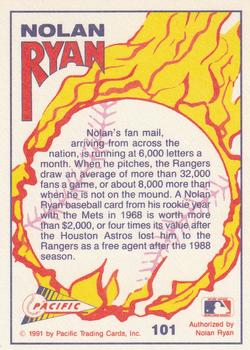 1991 Pacific Nolan Ryan Texas Express I #101 Nolan Ryan Back