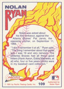 1991 Pacific Nolan Ryan Texas Express I #109 Nolan Ryan Back