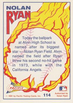 1992 Pacific Nolan Ryan Texas Express II #114 Nolan Ryan Back