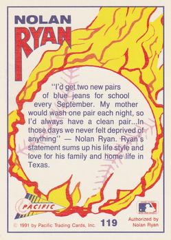 1992 Pacific Nolan Ryan Texas Express II #119 Nolan Ryan Back