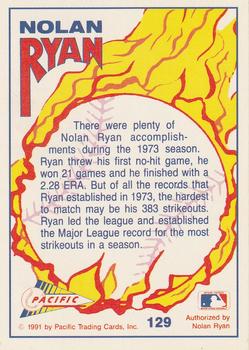 1992 Pacific Nolan Ryan Texas Express II #129 Nolan Ryan Back