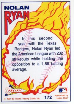 1992 Pacific Nolan Ryan Texas Express II #172 Nolan Ryan Back