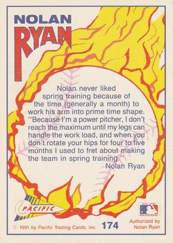 1992 Pacific Nolan Ryan Texas Express II #174 Nolan Ryan Back