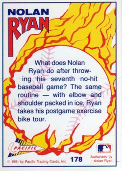 1992 Pacific Nolan Ryan Texas Express II #178 Nolan Ryan Back