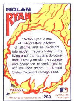 1992 Pacific Nolan Ryan Texas Express II #203 Nolan Ryan Back