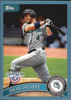 2011 Topps Opening Day - Blue #44 Omar Infante Front