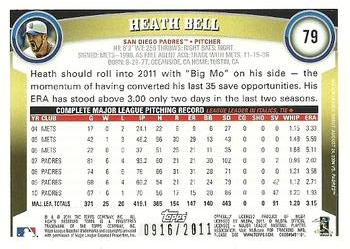 2011 Topps Opening Day - Blue #79 Heath Bell Back