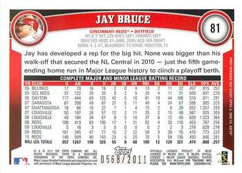 2011 Topps Opening Day - Blue #81 Jay Bruce Back