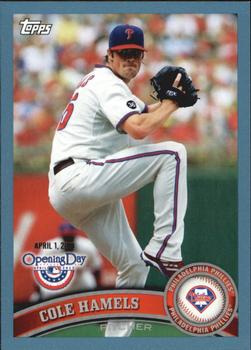 2011 Topps Opening Day - Blue #155 Cole Hamels Front
