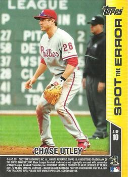 2011 Topps Opening Day - Spot the Error #4 Chase Utley Front