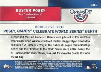 2011 Topps Opening Day - Superstar Celebrations #SC-2 Buster Posey Back