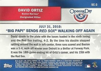 2011 Topps Opening Day - Superstar Celebrations #SC-3 David Ortiz Back