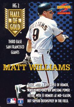 1995 Score - Hall of Gold #HG2 Matt Williams Back