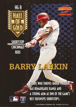 1995 Score - Hall of Gold #HG8 Barry Larkin Back