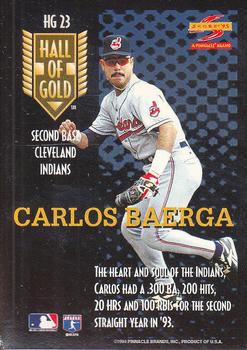 1995 Score - Hall of Gold #HG23 Carlos Baerga Back