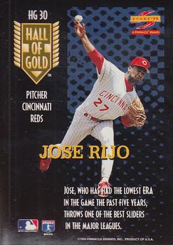 1995 Score - Hall of Gold #HG30 Jose Rijo Back