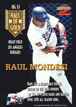 1995 Score - Hall of Gold #HG33 Raul Mondesi Back