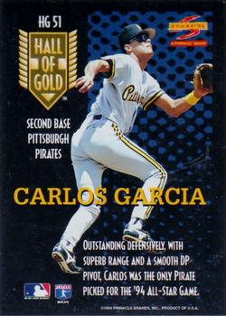 1995 Score - Hall of Gold #HG51 Carlos Garcia Back