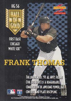 1995 Score - Hall of Gold #HG56 Frank Thomas Back