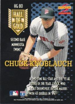 1995 Score - Hall of Gold #HG80 Chuck Knoblauch Back
