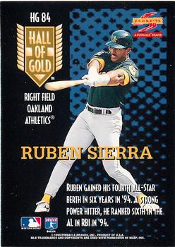 1995 Score - Hall of Gold #HG84 Ruben Sierra Back