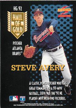 1995 Score - Hall of Gold #HG92 Steve Avery Back