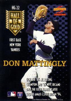 1995 Score - Hall of Gold #HG22 Don Mattingly Back