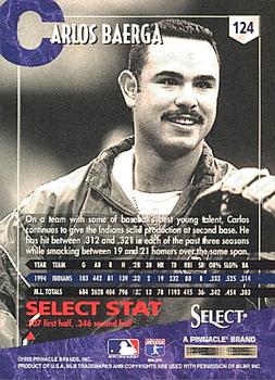 1995 Select #124 Carlos Baerga Back