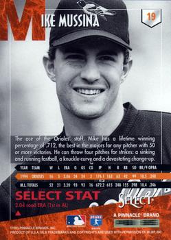 1995 Select #19 Mike Mussina Back