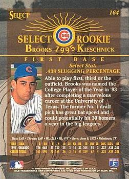 1995 Select #164 Brooks Kieschnick Back