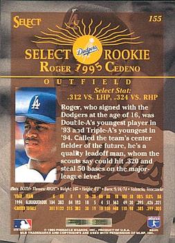 1995 Select #155 Roger Cedeno Back