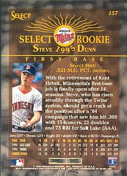 1995 Select #157 Steve Dunn Back