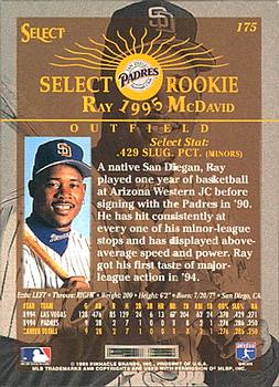 1995 Select #175 Ray McDavid Back