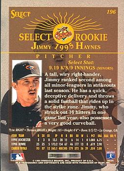 1995 Select #196 Jimmy Haynes Back