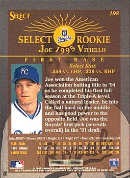 1995 Select #198 Joe Vitiello Back