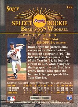 1995 Select #199 Brad Woodall Back