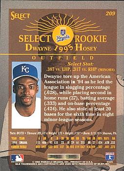 1995 Select #209 Dwayne Hosey Back
