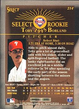 1995 Select #214 Toby Borland Back