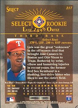 1995 Select #217 Luis Ortiz Back