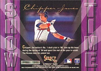 1995 Select #235 Chipper Jones Back