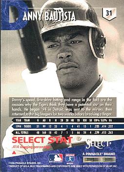 1995 Select #31 Danny Bautista Back
