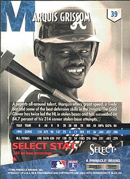 1995 Select #39 Marquis Grissom Back