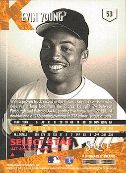 1995 Select #53 Kevin Young Back