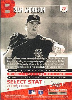 1995 Select #70 Brian Anderson Back