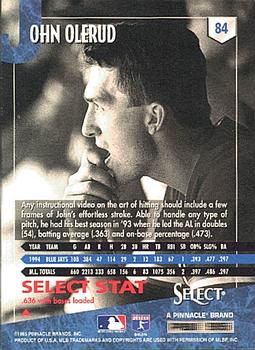 1995 Select #84 John Olerud Back