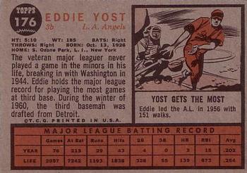 1962 Topps #176 Eddie Yost Back