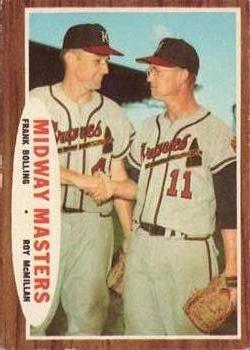 1962 Topps #211 Midway Masters (Frank Bolling / Roy McMillan) Front