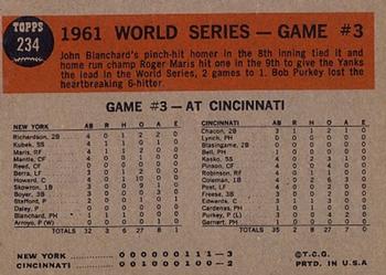 1962 Topps #234 World Series Game #3 - Maris Wins It in the 9th Back