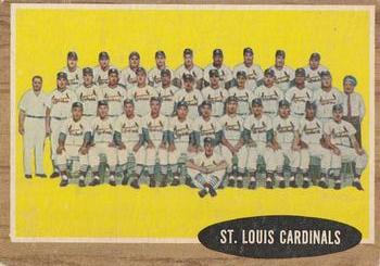 1962 Topps #61 St. Louis Cardinals Front