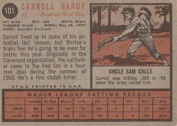 1962 Topps #101 Carroll Hardy Back
